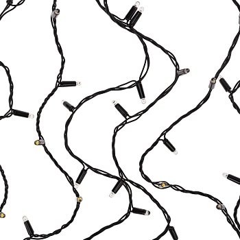 Гирлянда светодиодная Нить 10м 100 LED ТЕПЛЫЙ БЕЛЫЙ черный ПВХ IP65 постоянное свечение 230В соединяется нужен блок 303-500 NEON-NIGHT