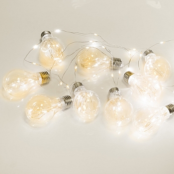 Гирлянда светодиодная Ретро-лампы , 3 м, ТЕПЛЫЙ БЕЛЫЙ