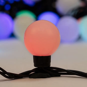 Гирлянда светодиодная Мультишарики Ø38мм 10м 40 LED RGB черный ПВХ IP65 быстрая смена цвета 230В нужен блок 303-500 NEON-NIGHT