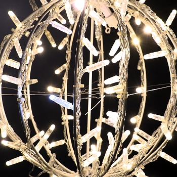 Шар светодиодный 230V, диаметр 30 см, 120 светодиодов, эффект мерцания, цвет теплый белый NEON-NIGHT