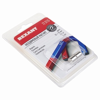 Неодимовый магнит диск 10х10мм, сцепление 3,7кг (2 шт/уп) REXANT