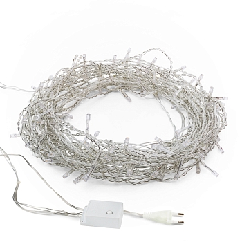 Гирлянда Светодиодный Дождь 3х2 м, свечение с динамикой, прозрачный провод, 230 В, цвет белый