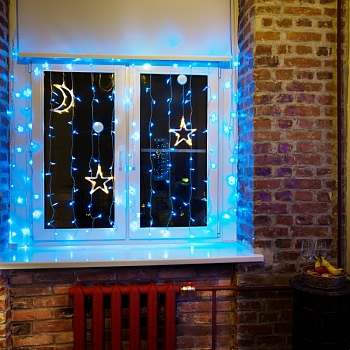 Фигура светодиодная Месяц на присоске с подвесом, цвет ТЕПЛЫЙ БЕЛЫЙ