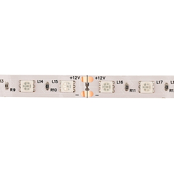 Лента светодиодная 12В, SMD5050, 14,4Вт/м, 60 LED/м, зеленый, 10мм, 5м, IP20 LAMPER