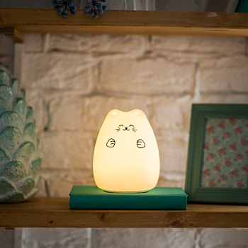 Силиконовый ночник Котик USB с 3 режимами, RGB-свечение NEON-NIGHT