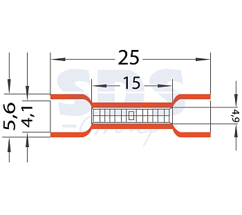 Соединительная гильза изолированная L-26 мм 0.5-1.5 мм² (ГСИ 1.5/ГСИ 0,5-1,5) красная REXANT