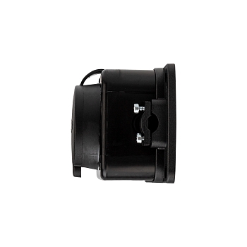 Розетка влагозащищенная с крышкой 1 гнездо, с/з, 16А, IP54, каучук, черная REXANT