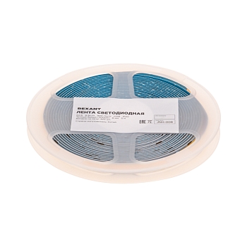 Лента светодиодная 24В, COB 8Вт/м, 320 LED/м, 3000K, 8мм, 5м, IP20 REXANT