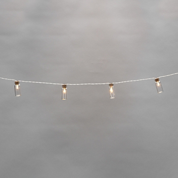 Гирлянда светодиодная Баночки 1,5 м, 10 LED, прозрачный ПВХ, цвет свечения теплый белый, 2 х АА (батарейки не в комплекте) NEON-NIGHT