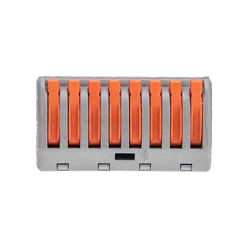 Универсальная клемма СМК 222-418, 8-проводная серая 0,08-2,5/4мм² (20 шт/уп) REXANT