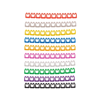 Маркер кабельный (клипса), ø4-6 мм, цифры 0-9, 10 цветов, блистер (MR-55) REXANT