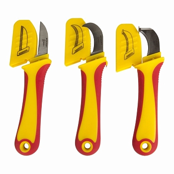 Нож монтажника, нержавеющая сталь, с пяткой REXANT