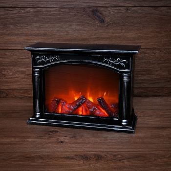 Светодиодный камин Классика с эффектом живого огня 33х12х24 см, батарейки 3хС (не в комплекте) или от USB (в комплекте)