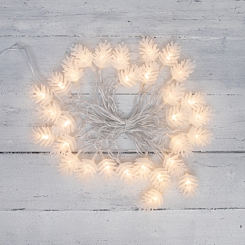 Гирлянда светодиодная Шишки 5 м, 30 LED, прозрачный ПВХ с контроллером, цвет свечения теплый белый NEON-NIGHT