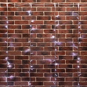 Гирлянда светодиодная Занавес 2х6м 360 LED БЕЛЫЙ прозрачный ПВХ IP65 эффект водопада 24В не соединяется трансформатор в комплекте NEON-NIGHT