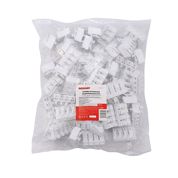 Клемма пружинная соединительная КСП 4-полюсная с заземлением и с монтажными ножками (50 шт./уп.) REXANT