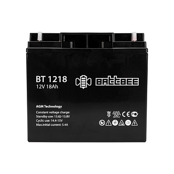 Аккумулятор свинцово-кислотный BT 1218, 12В, 18Ач, срок службы 3 года