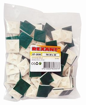 Площадка самоклеящаяся 30х30 мм, белая (100 шт/уп) REXANT