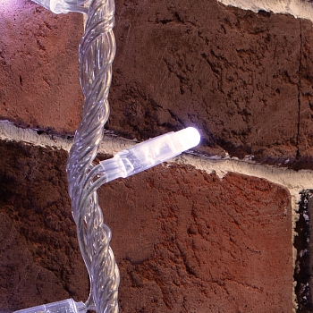 Гирлянда светодиодная Занавес 2х6м 360 LED БЕЛЫЙ прозрачный ПВХ IP65 эффект водопада 24В не соединяется трансформатор в комплекте NEON-NIGHT