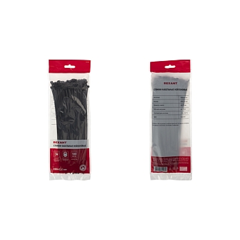 Стяжка кабельная нейлоновая 250x3,6мм, черная (100 шт/уп) REXANT