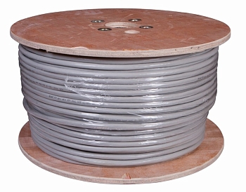 Кабель витая пара F/UTP, CAT 5е, ZH нг(А)-HF (LSZH), 25PR, 24AWG, INDOOR, SOLID, серый, 305м, РФ REXANT