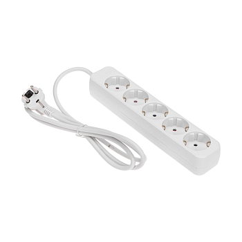 Удлинитель STANDARD 5 гнезд, 1,5м, 3х1,0мм², с/з, белый REXANT