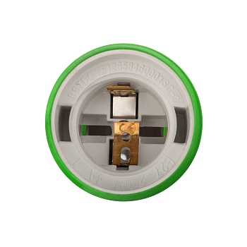 Патрон E27 силиконовый со шнуром 1м зеленый REXANT