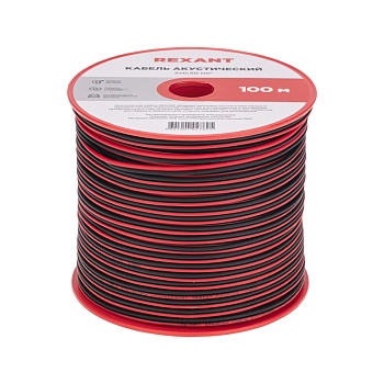 Кабель акустический 2х0,50мм², красно-черный, 100м REXANT