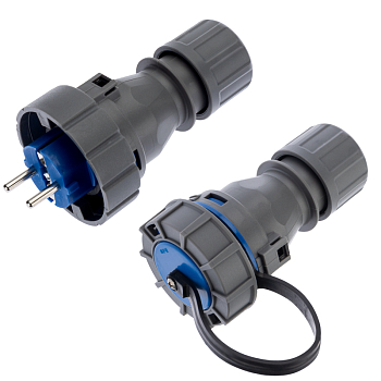 Набор розетка 1 гнездо переносная + вилка, 16А, IP68 REXANT