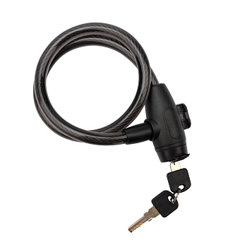 Замок тросовый взломостойкий для велосипедов и колясок с ключом 65см черный ЧЕТЫРЕ СЕЗОНА