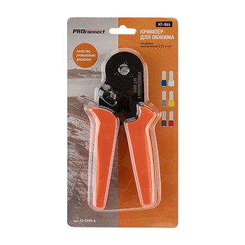 Кримпер HT-866 для обжима штыревых наконечников 0,25-6,0мм² PROconnect