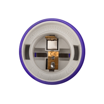 Патрон E27 силиконовый со шнуром 1м фиолетовый REXANT