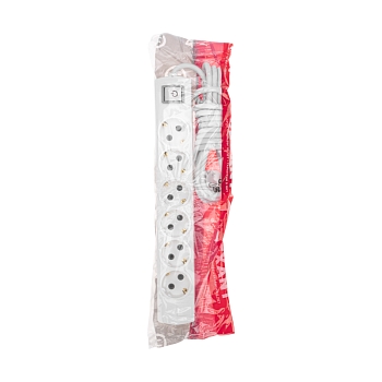 Удлинитель PREMIUM 6 гнезд, 3м, 3х1,5мм², с/з, с выключателем, белый REXANT