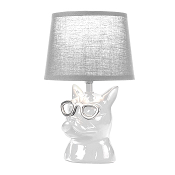 Светильник декоративный настольный МОБИ "Бульдог", с цоколем Е14, 40Вт, цвет белый REXANT