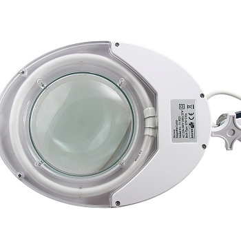 Лупа на струбцине круглая 5D с подсветкой и крышкой, ø127мм, белая (6025,ВО) REXANT