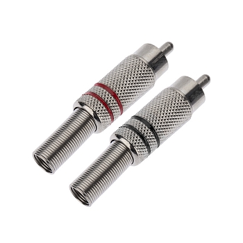 Разъем штекер RCA металл пайка черный/красный PROconnect