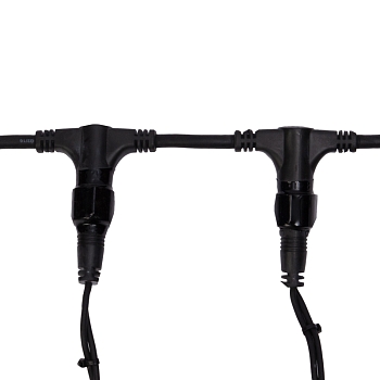 Гирлянда Светодиодный Дождь 2х6м, постоянное свечение, черный провод КАУЧУК, 230 В, диоды БЕЛЫЕ (шнур питания в комплекте)