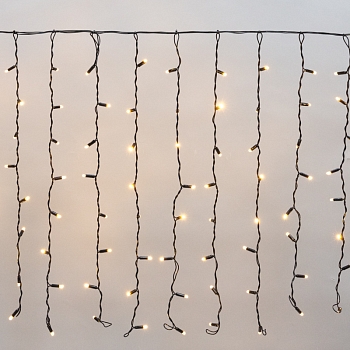 Гирлянда светодиодная Занавес 2х0,8м 160 LED ТЕПЛЫЙ БЕЛЫЙ черный ПВХ IP65 постоянное свечение 230В нужен блок 303-500 NEON-NIGHT