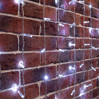 Гирлянда светодиодная Занавес 2х6м 768 LED БЕЛЫЙ прозрачный ПВХ IP65 постоянное свечение 230В нужен блок 303-500-1 NEON-NIGHT