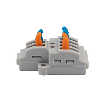 Клемма СМК 2х2 проходная разветвительная 2 полюса, с монтажной площадкой (1 ввод, 2 вывода на полюс) (50 шт./уп.) REXANT