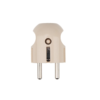 Вилка прямая с/з кремовая 16 А PROconnect