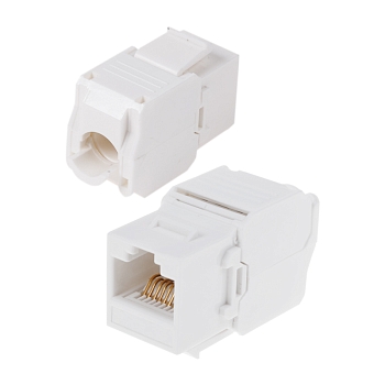 Модуль Keystone Jack RJ-45(8P8C) UTP, CAT 6, тип 180 градусов, самозажимной, белый REXANT