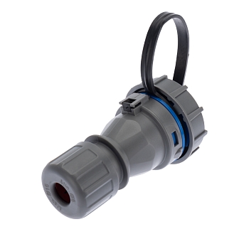 Розетка влагозащищенная кабельная переносная 1 гнездо, 2Р+РЕ, 16А, IP68, серая REXANT