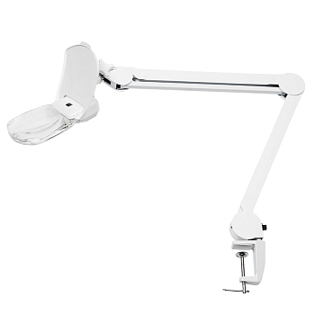 Лупа на струбцине квадратная 3D+20D с подсветкой 6LED, серия EXPERT, белая REXANT