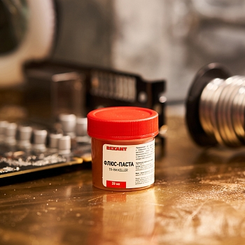 Флюс для пайки, паста TR-RM KELLER, 20мл, банка, блистер REXANT