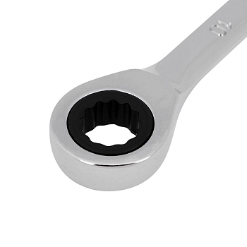 Ключ комбинированный трещоточный 10мм, CrV, зеркальный хром REXANT