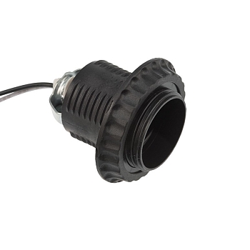 Патрон E27 с проводом 20см черный REXANT