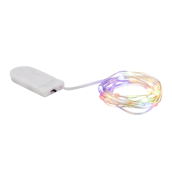 Гирлянда светодиодная Роса с крупными каплями 2м, 20LED, МУЛЬТИКОЛОР, IP20, тонкий батарейный блок, 2хCR2032 в комплекте NEON-NIGHT