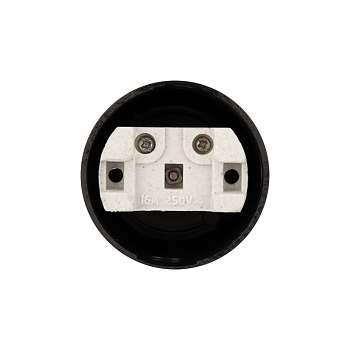 Розетка штепсельная карболитовая открытой установки б/з 16А, черная REXANT