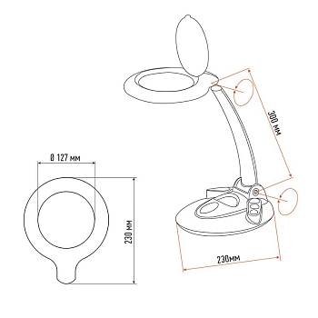 Лупа настольная 3D с подсветкой 60 SMD LED, сенсорная регулировка яркости, VISAGISTE, ø127мм, белая REXANT